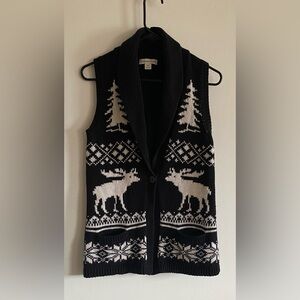 Coldwater Creek Black and White Knit Vest